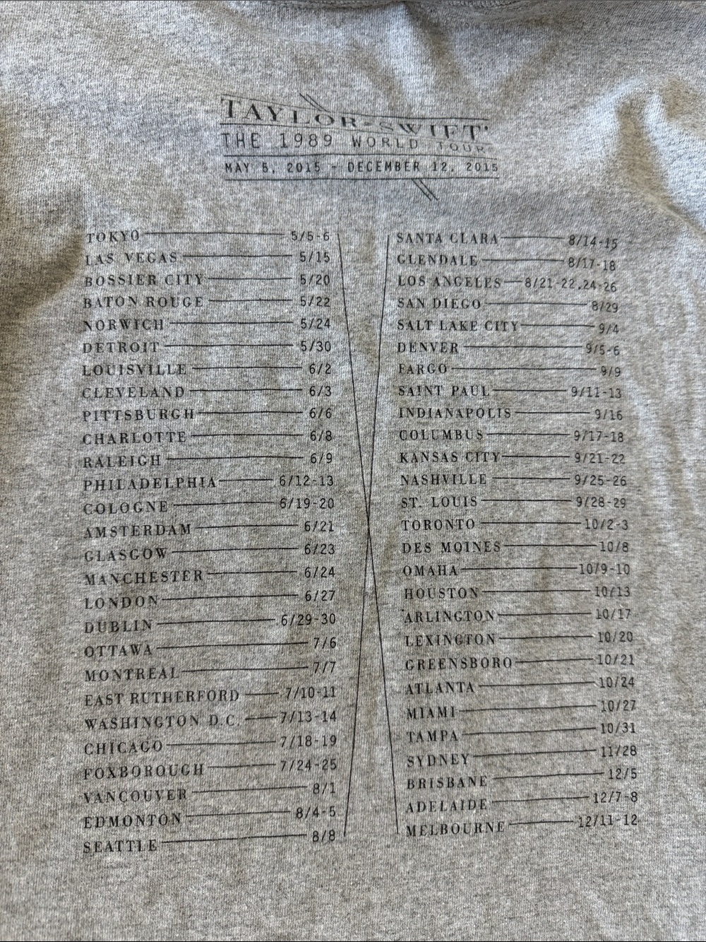 Taylor Swift 1989 Tour Concert Long Sleeve T Shirt Size Unisex Small